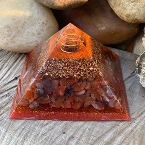 XL Citrine/Carnelian Orgonite Pyramid